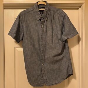 Bonobos Men's Casual Gray/Blue Button Down Shirt Slim Fit